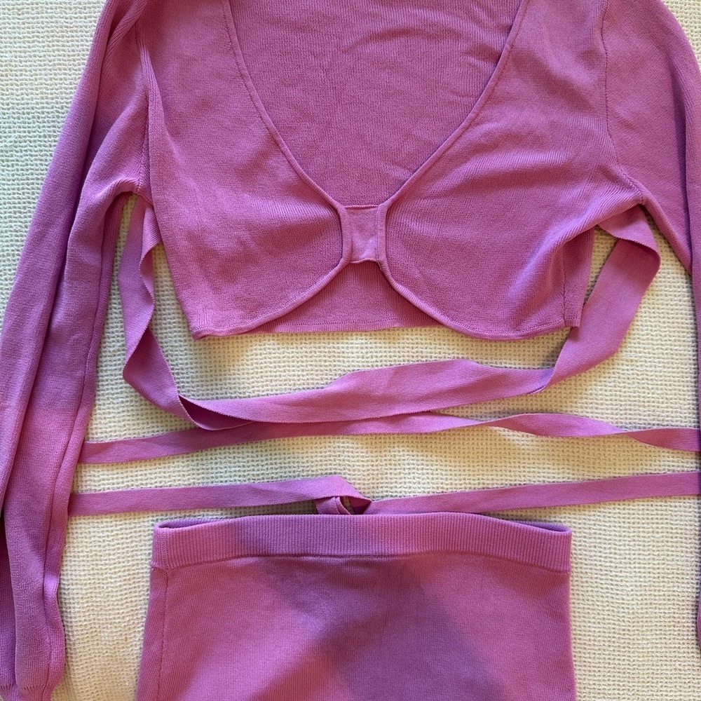 Atoir Palace Dress Pink Knit Fabric View 6